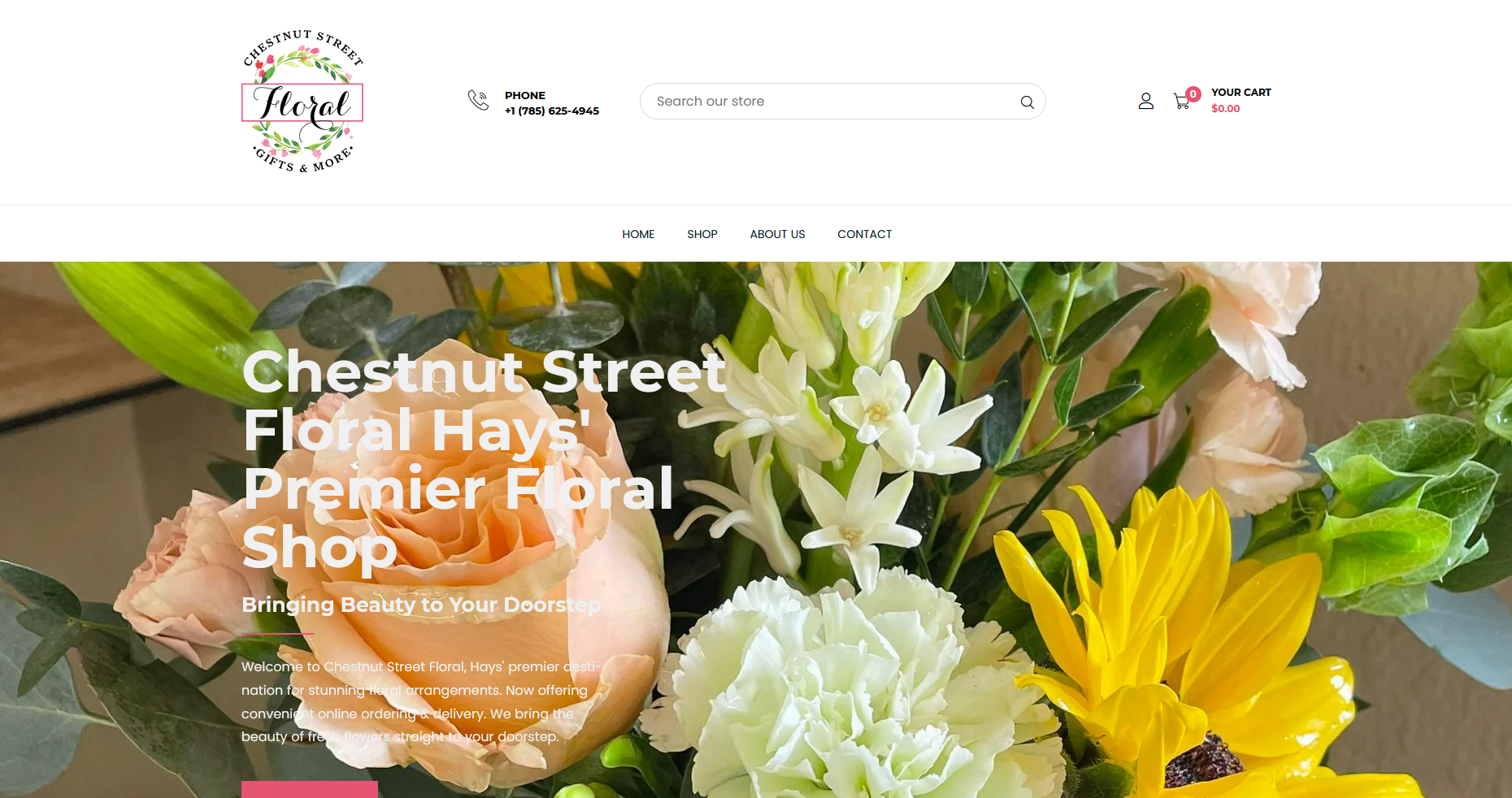 Chestnut Street Floral website