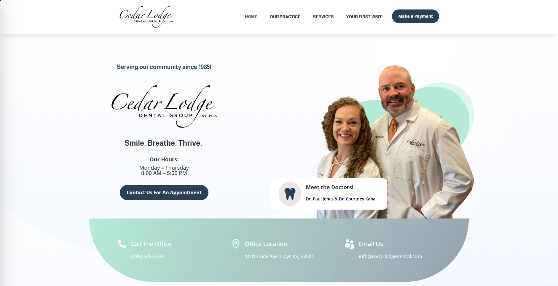 Cedar Lodge Dental website
